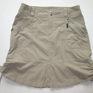 Koppen Women's’ Size 4 Beige Khaki Hiking Activewear Outdoor Mini Skirt Pockets